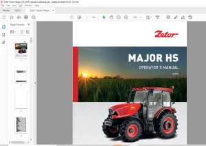 Zetor Tractor Major HS 80 Operator's Manual - PDF DOWNLOAD