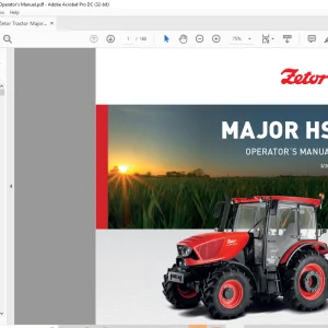 Zetor Tractor Major HS 80 Operator's Manual - PDF DOWNLOAD