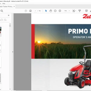 Zetor Tractor Primo HT 20 Operator's Manual - PDF DOWNLOAD