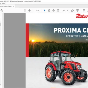 Zetor Tractor Proxima CL 80 Proxima CL 90 Operator's Manual - PDF DOWNLOAD
