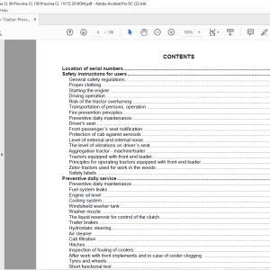 Zetor Tractor Proxima CL 80 Proxima CL90 Proxima CL 100 Proxima CL 110 Operator's Manual  - PDF DOWNLOAD