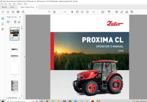 Zetor Tractor Proxima CL 80 Proxima CL90 Proxima CL 100 Proxima CL 110 Operator's Manual - PDF DOWNLOAD