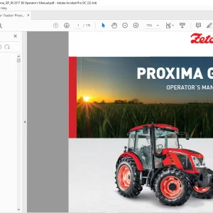 Zetor Tractor Proxima GP 80 Proxima GP 90 Operator's Manual - PDF DOWNLOAD