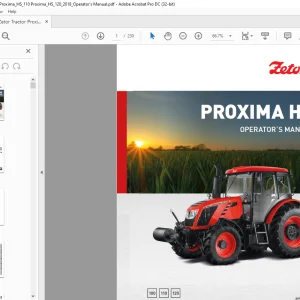 Zetor Tractor Proxima HS 100 Proxima HS 110 Proxima HS 120 Operator's Manual - PDF DOWNLOAD