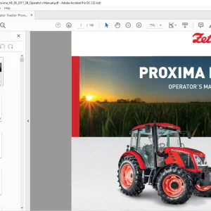 Zetor Tractor Proxima HS 80 Proxima HS 90 Operator's Manual - PDF DOWNLOAD