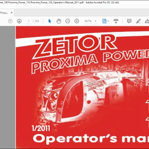 Zetor Tractor Proxima power 90 Proxima power 100 Proxima power 110 Proxima power 120 Operator's Manual - PDF DOWNLOAD