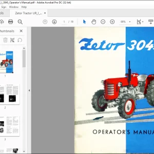 Zetor Tractor UR 3045 Operator's Manual - PDF DOWNLOAD