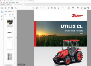 Zetor Tractor Utilix CL 45 55 Operator's Manual - PDF DOWNLOAD