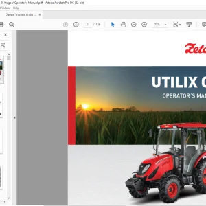 Zetor Tractor Utilix CL 45 55 Stage V Operator's Manual - PDF DOWNLOAD