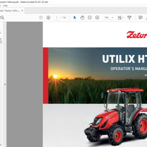 Zetor Tractor Utilix HT 45 55 Operator's Manual - Pdf Download