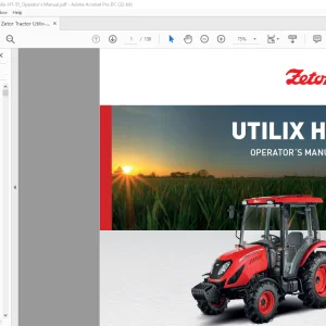 Zetor Tractor Utilix-HT-45-Utilix-HT-55 Operator's Manual - PDF DOWNLOAD