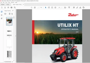 Zetor Tractor Utilix-HT-45-Utilix-HT-55 Operator's Manual - PDF DOWNLOAD