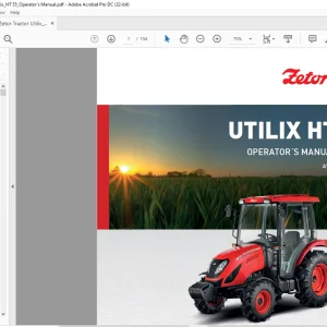 Zetor Tractor Utilix-HT-45-Utilix-HT-55 Operator's Manual - PDF DOWNLOAD