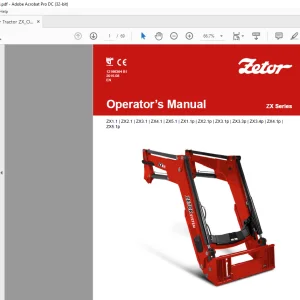 Zetor Tractor ZX1.1 ZX2.1 ZX3.1 ZX4.1 ZX5.1 ZX1.1p ZX2.1p ZX3.1p ZX3.3p ZX3.4p ZX4.1p ZX5.1p ZX Series Operator’s Manual - PDF DOWNLOAD