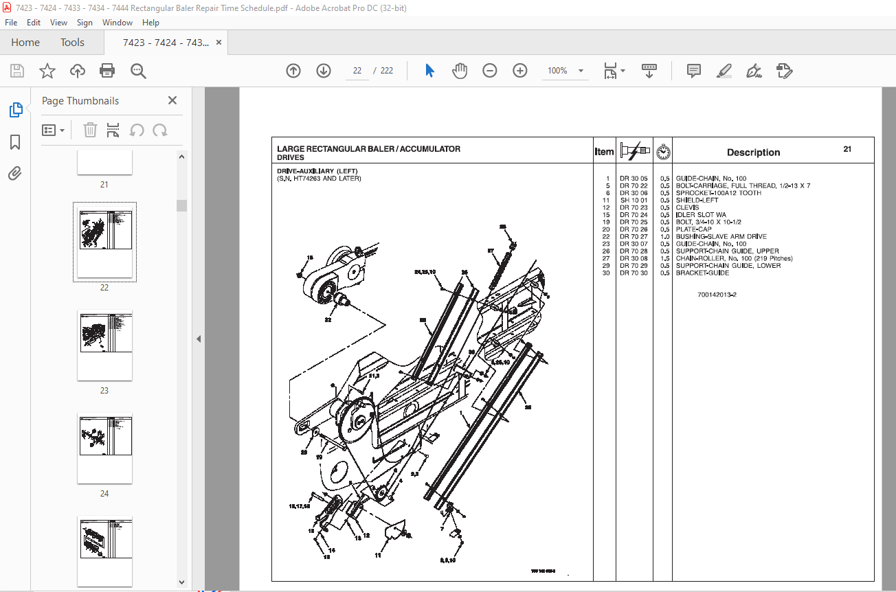 AGCO®NA 7423 7424 7433 7434 7444 Large Rectangular Baler Repair Time ...