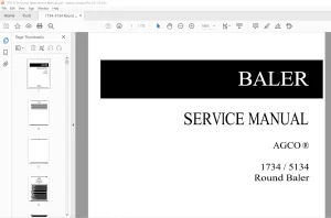 AGCO 1734 5134 Round Baler SERVICE MANUAL  - PDF DOWNLOAD