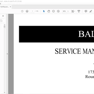 AGCO 1734 5134 Round Baler SERVICE MANUAL  - PDF DOWNLOAD