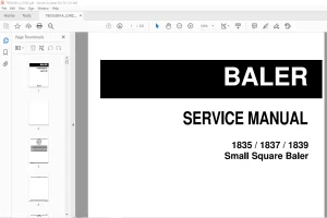 AGCO NA 1835 1837 1839 Small Square Baler Service Manual - PDF DOWNLOAD