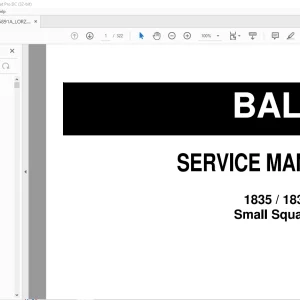 AGCO NA 1835 1837 1839 Small Square Baler Service Manual - PDF DOWNLOAD