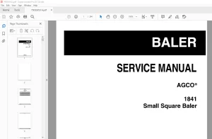 AGCO NA 1841 Small Square Baler Service Manual -  PDF DOWNLOAD