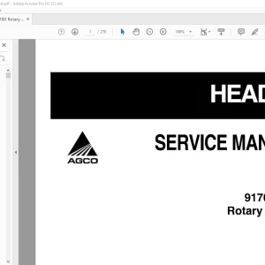 AGCO NA 9170 9180 Rotary Header Service Manual - PDF DOWNLOAD