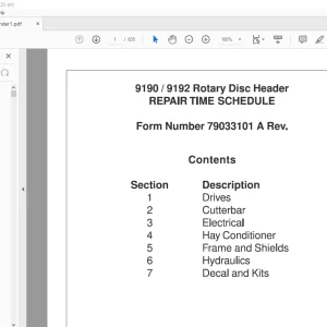AGCO NA 9190 9192 Rotary Disc Header Repair Time Schedule Manual 79033101A - PDF DOWNLOAD