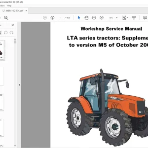 AGCO NA LTA Series Tractor Supplement to Version M5 Workshop Service Manual - PDF DOWNLOAD