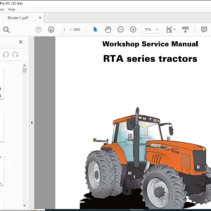 AGCO NA RTA series tractors Workshop Service Manual  - PDF DOWNLOAD