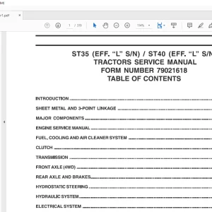 AGCO NA ST35 ST40 TRACTORS SERVICE MANUAL 79021618 - PDF DOWNLOAD