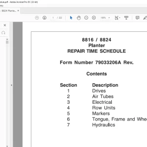 AGCO NA Tractor 8816 8824 Planter Repair Time Schedule Manual 79033206A - PDF DOWNLOAD