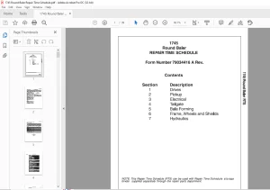 Agco 1745 Round Baler REPAIR TIME SCHEDULE MANUAL 79034416 A -  PDF DOWNLOAD