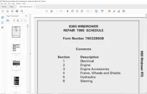 AGCO® 9365 Windrower Repair Time Schedule Manual 79032860B -  PDF DOWNLOAD