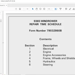 AGCO® 9365 Windrower Repair Time Schedule Manual 79032860B -  PDF DOWNLOAD