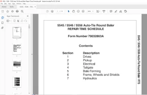 AGCO® NA 5545 5546 5556 Auto-Tie Round Baler Repair Time Schedule Manual 79032863A - PDF DOWNLOAD