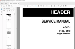 AGCO® NA 9120 9140 Auger Header SERVICE MANUAL -  PDF DOWNLOAD