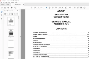AGCO® NA Compact Tractor ST34A ST41A SERVICE MANUAL 79033000 A - PDF DOWNLOAD