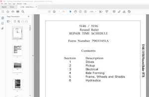 AGCO® NA Round Baler5146 5456 Repair Time Schedule Manual -  PDF DOWNLOAD