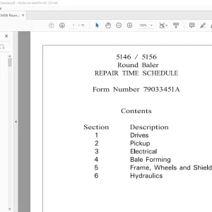 AGCO® NA Round Baler5146 5456 Repair Time Schedule Manual -  PDF DOWNLOAD