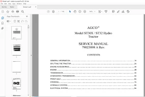 AGCO® NA ST30X / ST32 Hydro Tractor Service Manual -  PDF DOWNLOAD