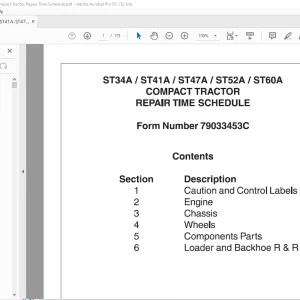 AGCO® NA ST34A ST41A ST47A ST52A ST60A COMPACT TRACTOR Repair Time Schedule Manual 79033453C -  PDF DOWNLOAD