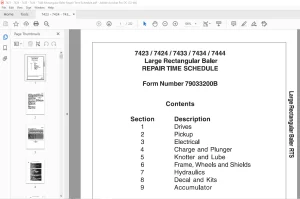 AGCO®NA 7423 7424 7433 7434 7444 Large Rectangular Baler Repair Time Schedule Manual 790332008  - PDF DOWNLOAD