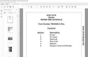 AGCO®NA 8792-8776 Planter Repair Time Schedule Manual 79034636 A  - PDF DOWNLOAD
