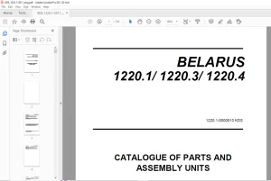 Belarus 1220.1 1220.3 1220.4 Tractor Parts Catalogue & Assembly Manual 1220.1-0000010 KDS - PDF DOWNLOAD