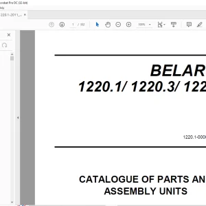 Belarus 1220.1 1220.3 1220.4 Tractor Parts Catalogue & Assembly Manual 1220.1-0000010 KDS - PDF DOWNLOAD