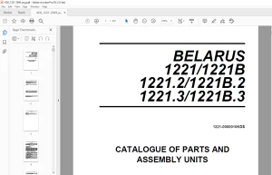 Belarus 1221 1221В 1221.2 1221В.2 1221.3 1221В.3 Tractor Parts Catalogue & Assembly Manual 1221-0000010KDS - PDF DOWNLOAD