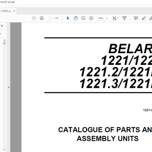Belarus 1221 1221В 1221.2 1221В.2 1221.3 1221В.3 Tractor Parts Catalogue & Assembly Manual 1221-0000010KDS - PDF DOWNLOAD