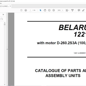 Belarus 1221.4 with motor D-260.2S3A (100,0 kW) Parts Catalogue & Assembly Manual 1221.4-0000010-01 KDS - PDF DOWNLOAD