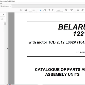 Belarus 1221.4 with motor TCD 2012 L062V (104,6 kW) Tractor Parts Catalogue & Assembly Manual - PDF DOWNLOAD