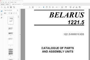 Belarus 1221.5 Tractor Parts Catalogue & Assembly Manual 1221.5-0000010 KDS - PDF DOWNLOAD