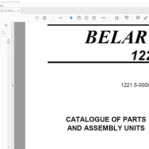 Belarus 1221.5 Tractor Parts Catalogue & Assembly Manual 1221.5-0000010 KDS - PDF DOWNLOAD